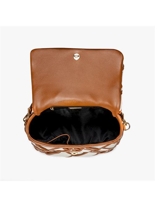 Borsa a spalla Roads bianca e cuoio LA CARRIE | 151M-BZ-202-CASY